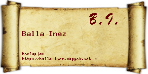 Balla Inez névjegykártya